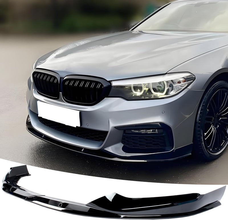 NeespoC Front Bumper Lip Splitter Spoiler Fit for BMW 5 Series (G30 M Sport Only) M550i/ 530e/ 530i/ 540i 2017 2018 2019 2020 Painted Gloss Black Accessories Air Chin Body Kit - Image 1
